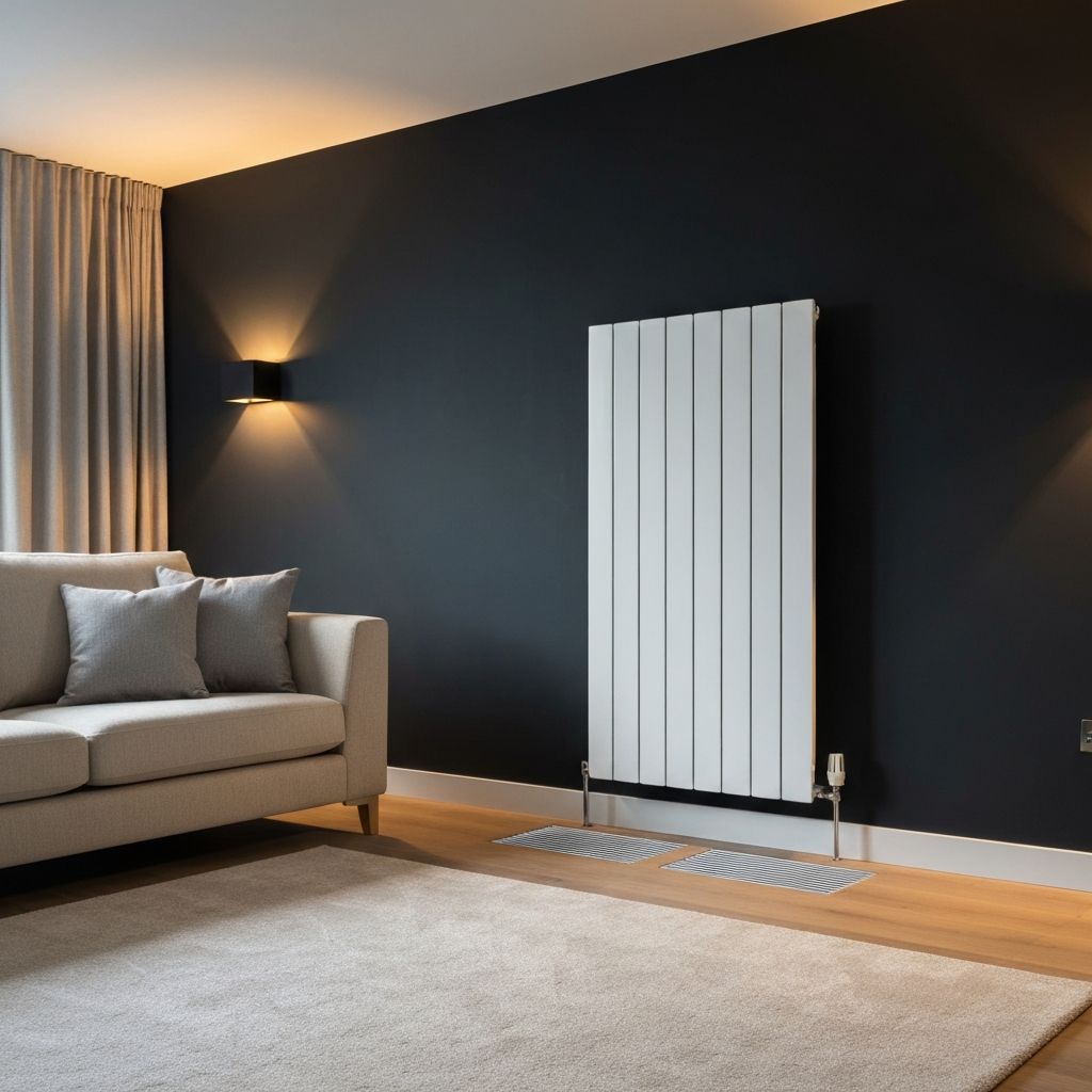 Modern home heating system with radiator